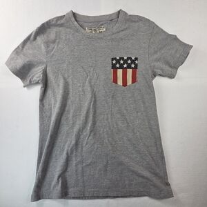 Chor Clothing Co Mens S Patriotic Pocket Tee American Flag Shirt Gray